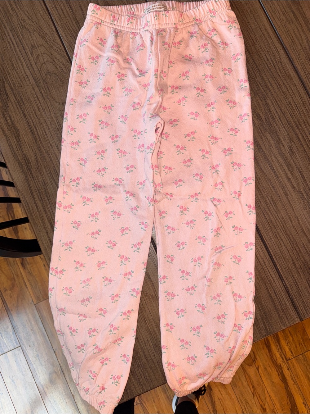 The Beaufort Bonnet Company Pink Floral Kids Sweatpants